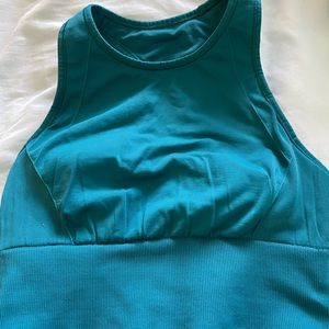 Lululemon teal longline sports bra 4